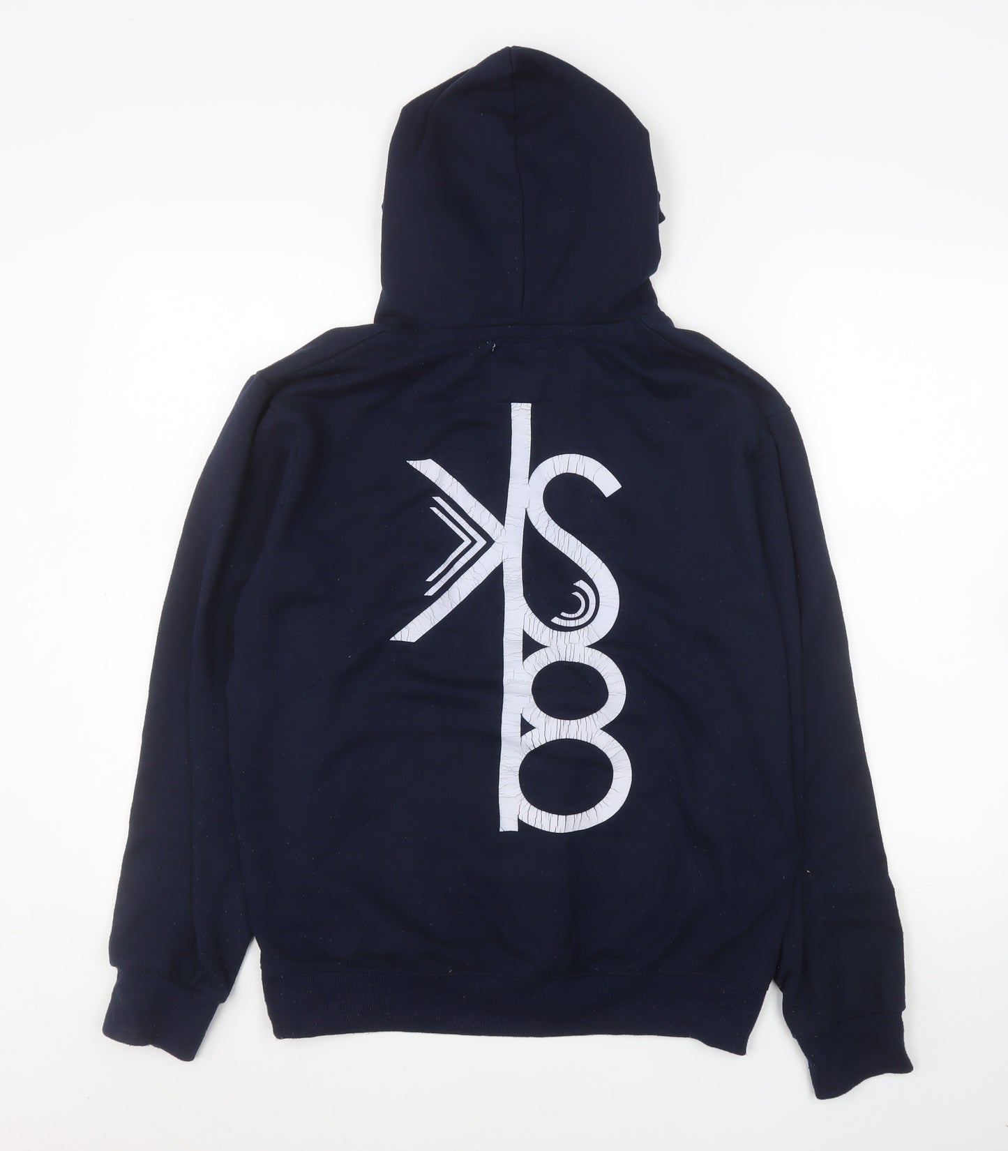 Derby Men's Blue Slim Fit Pullover Hoodie Size L Graphic Print
