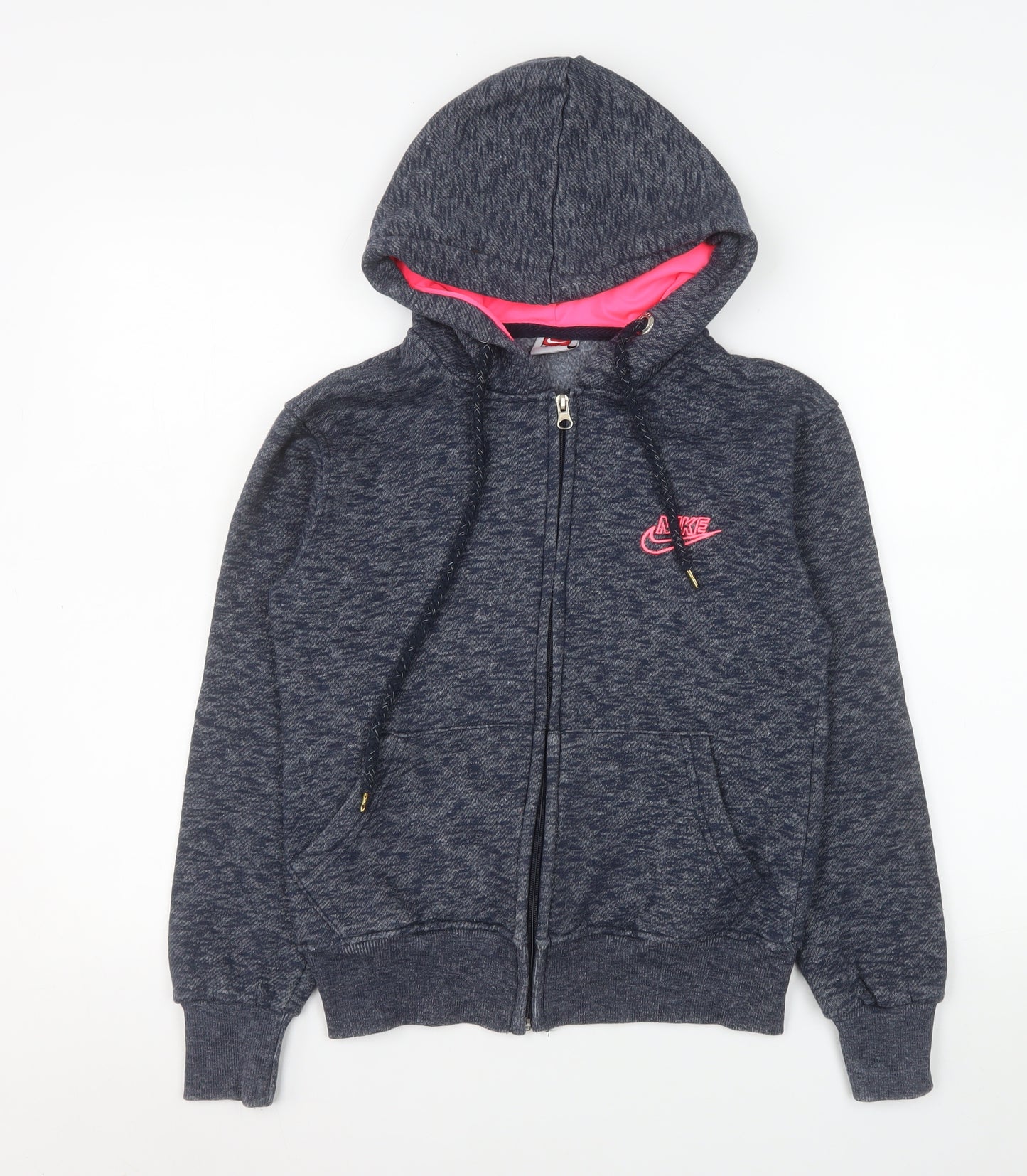 Nike Women's Blue Hooded Full Zip Cotton Jacket Size S