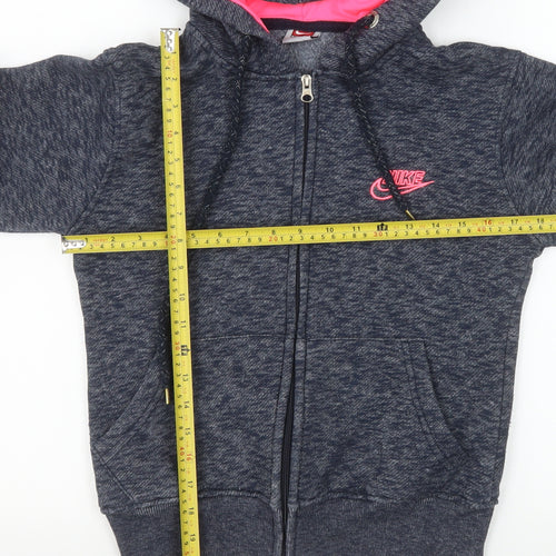 Nike Women's Blue Hooded Full Zip Cotton Jacket Size S