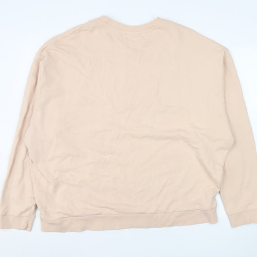 ASOS Design Women Beige 2XL Pullover Sweatshirt Dark Future Logo Cotton