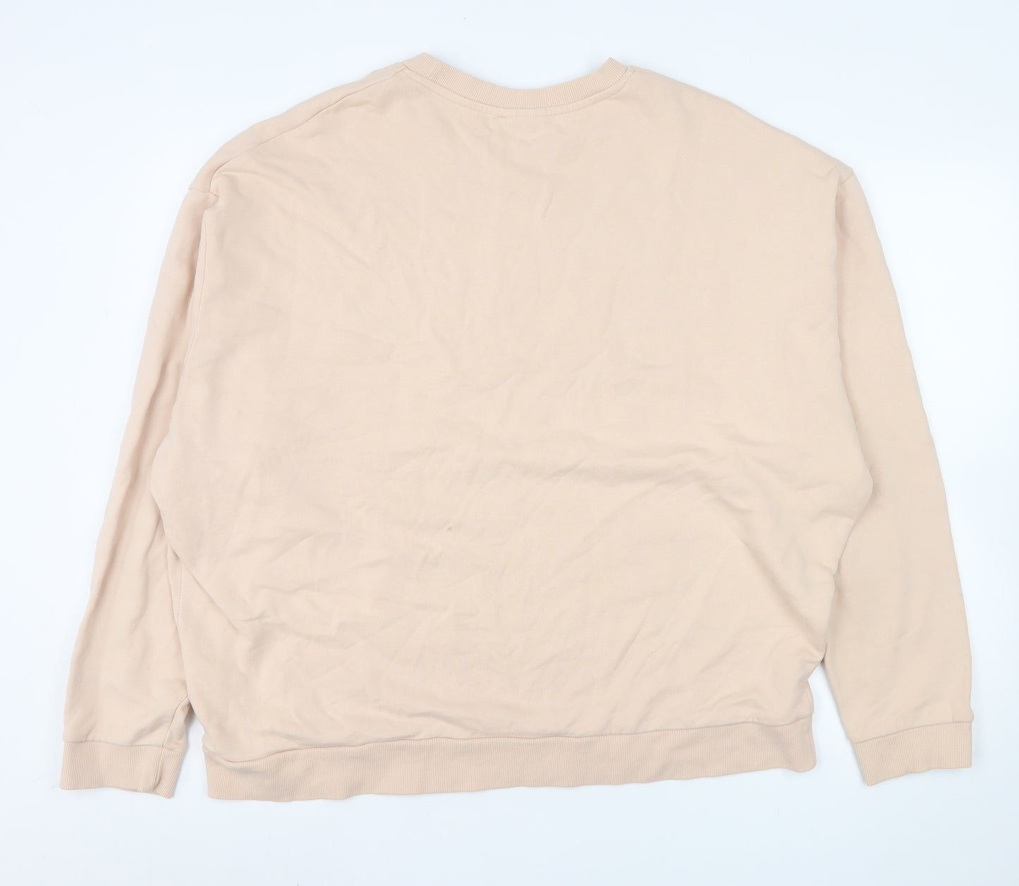 ASOS Design Women Beige 2XL Pullover Sweatshirt Dark Future Logo Cotton