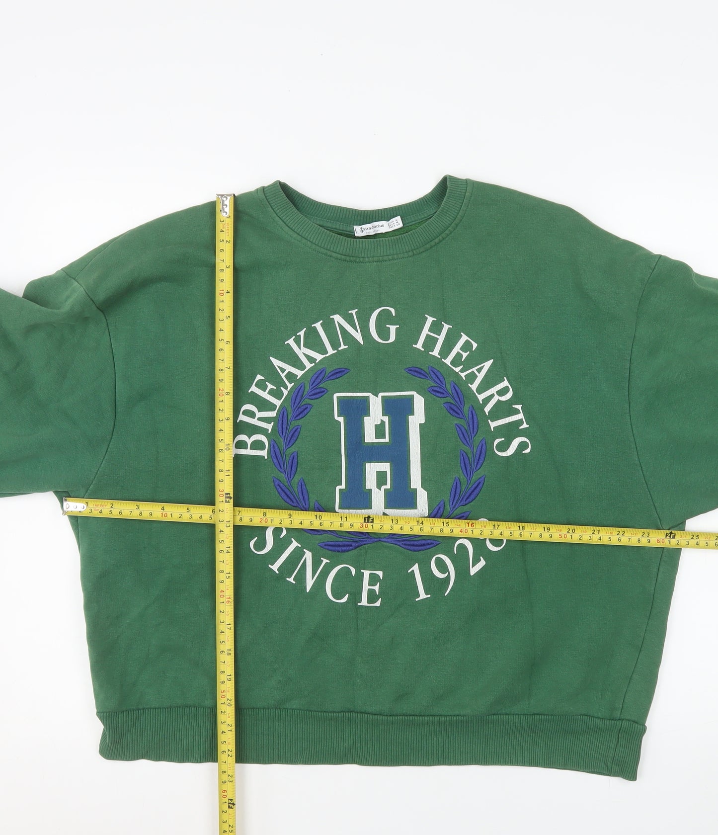 Stradivarius Womens Green Crew Neck Pullover Sweatshirt Size 12