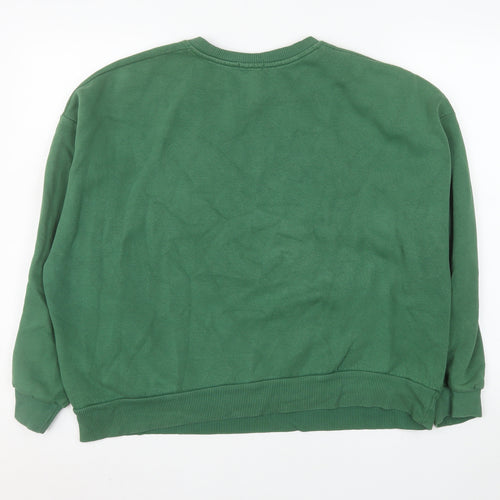 Stradivarius Womens Green Crew Neck Pullover Sweatshirt Size 12