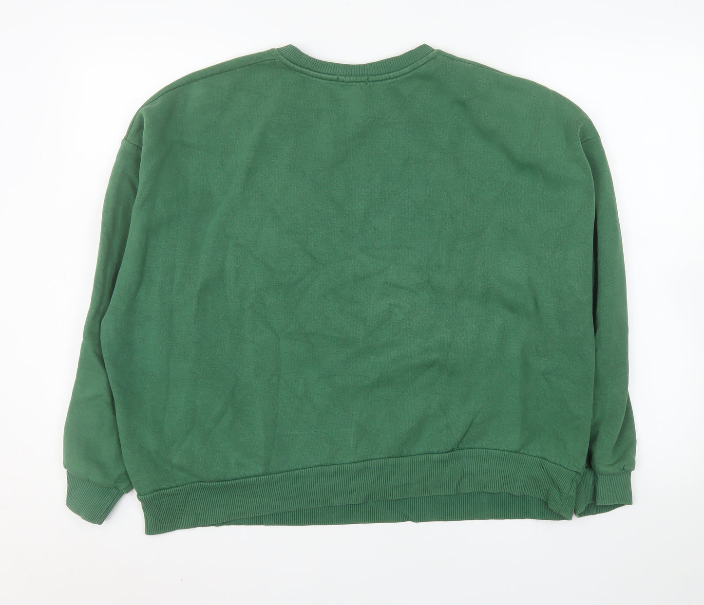 Stradivarius Womens Green Crew Neck Pullover Sweatshirt Size 12