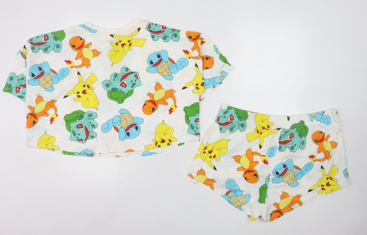 Primark Pokémon Women's Multicoloured Cotton Pyjama Set Size 12-14