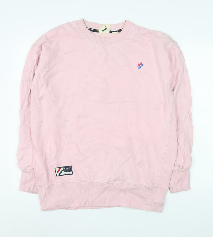 Superdry Men's Pink Crew Neck Cotton Sweatshirt XS
