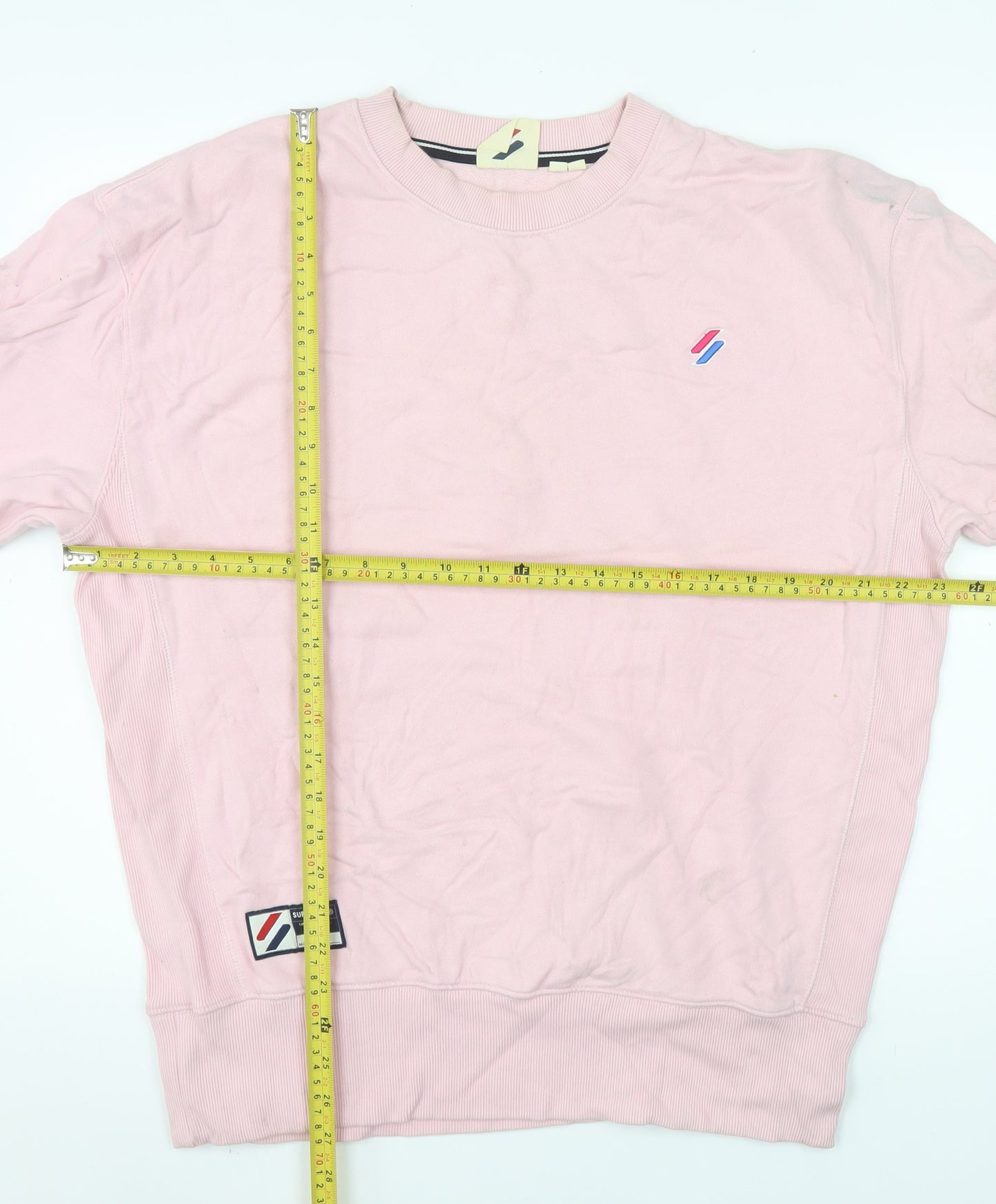 Superdry Men's Pink Crew Neck Cotton Sweatshirt XS