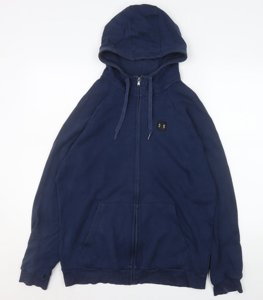 Under Armour Men’s Blue Full Zip Hooded Cotton Jacket Size M