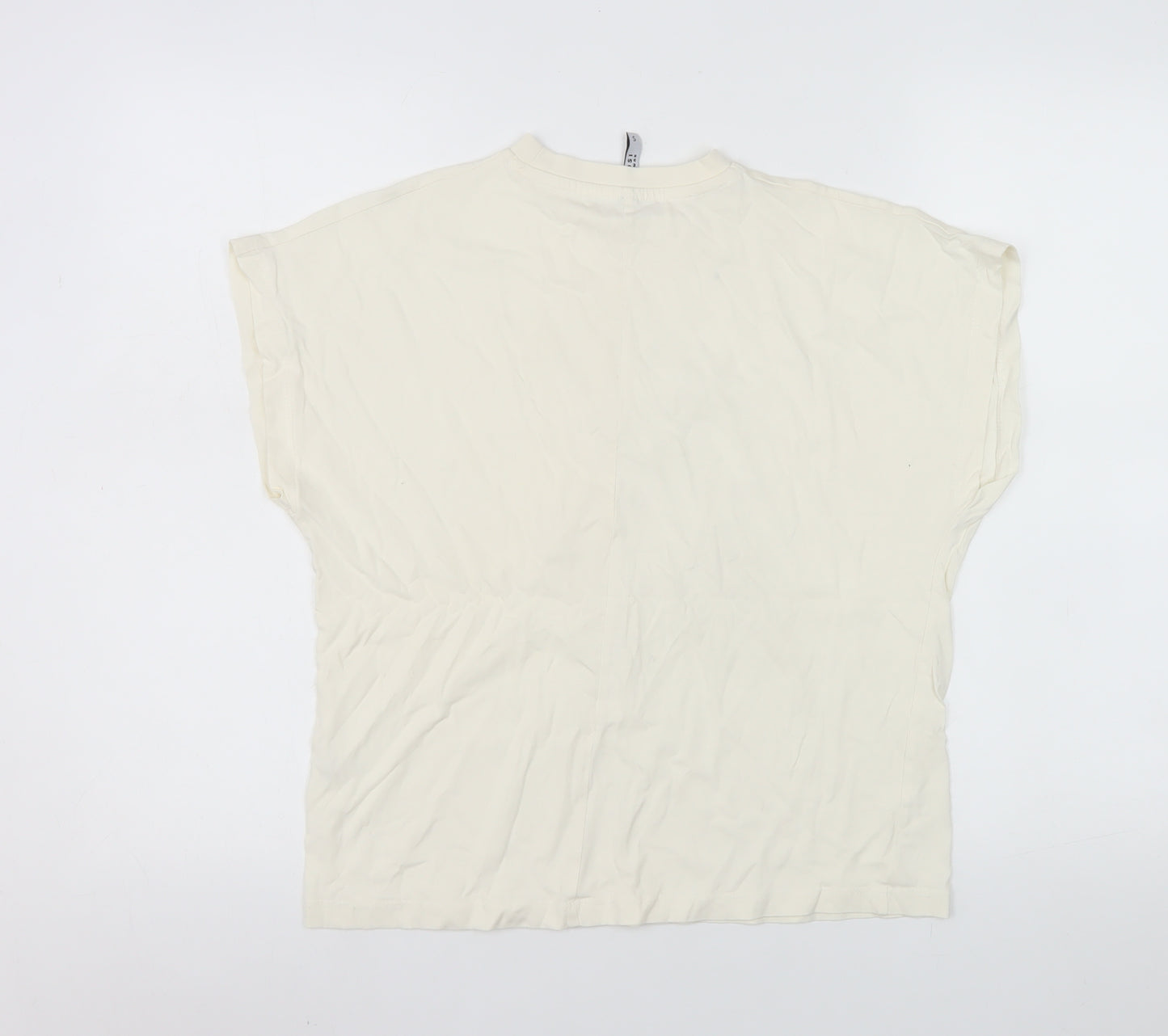 Tiffosi Women Ivory Future Print Basic T-Shirt Size S