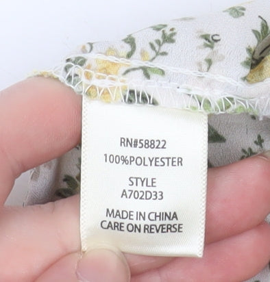 Max Studio Women's Floral Puff Sleeve Peasant Blouse M