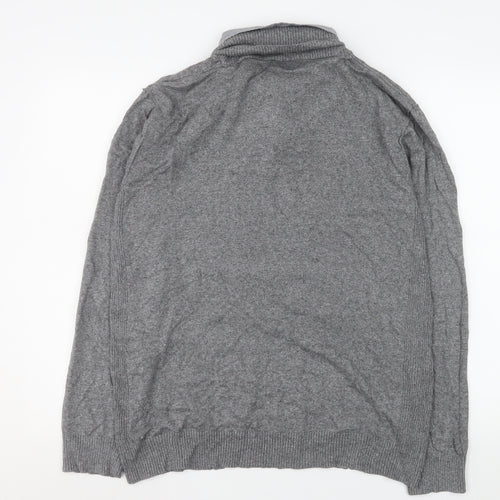 Cedar Wood State Men's Grey XL Henley Knit V-Neck Sweatshirt