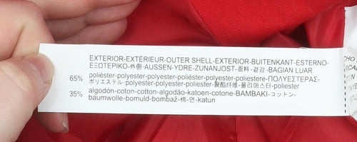 Stradivarius Women Red Trench Coat Size 12 Belted Classic Mid-Length