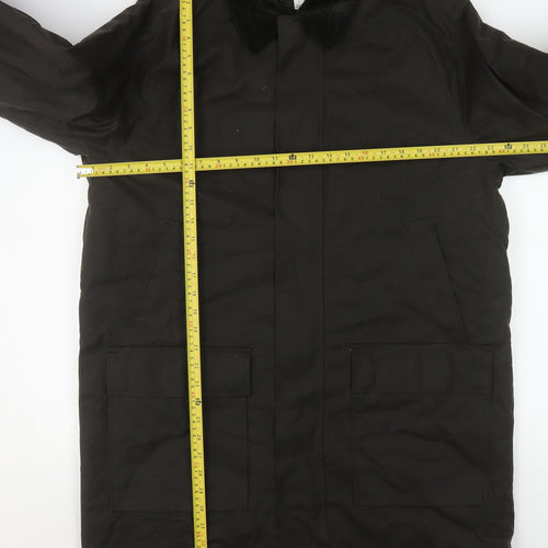 Marks and Spencer Men's Black L Overcoat Twill Cotton Blend