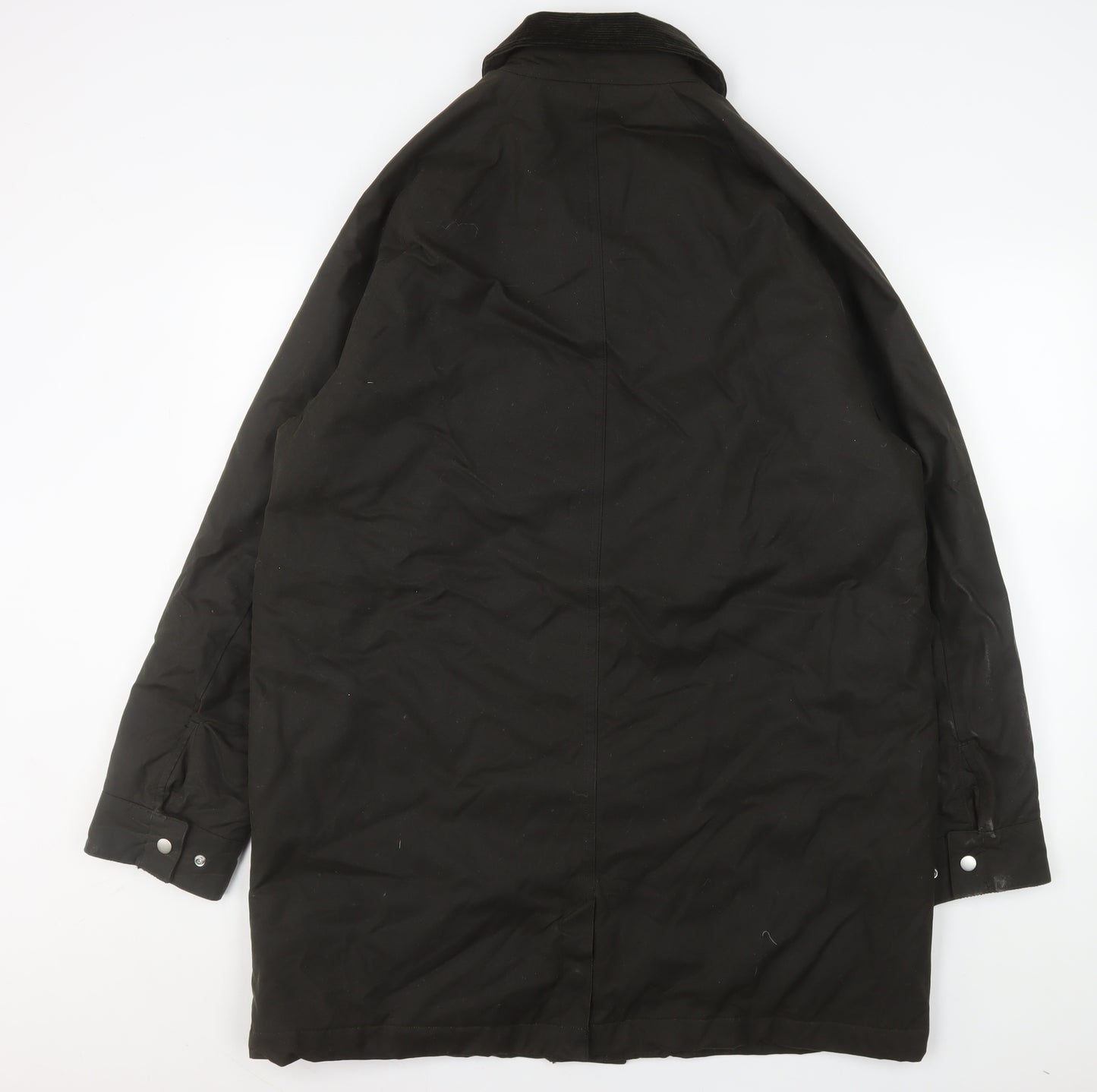 Marks and Spencer Men's Black L Overcoat Twill Cotton Blend