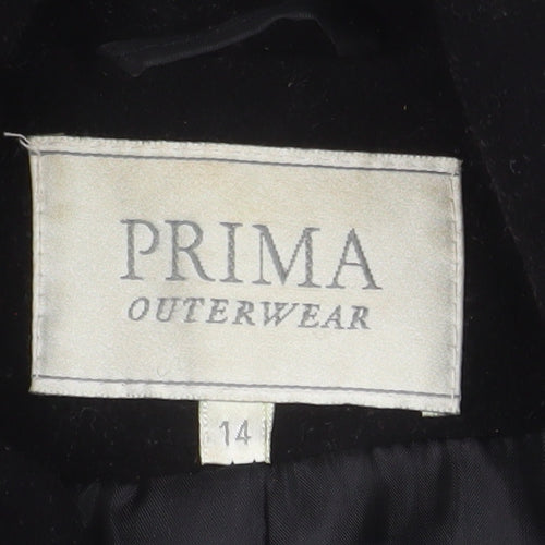 Prima Outerwear Women's Black Wool Blend Pea Coat Size 14