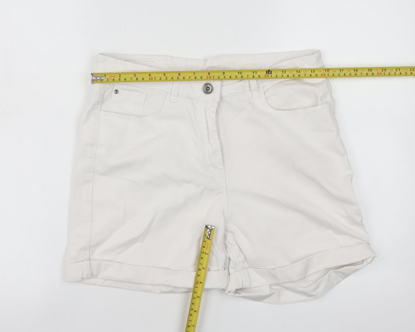 APT Women’s Ivory Chino Shorts Size 14 Stretch Cotton Twill