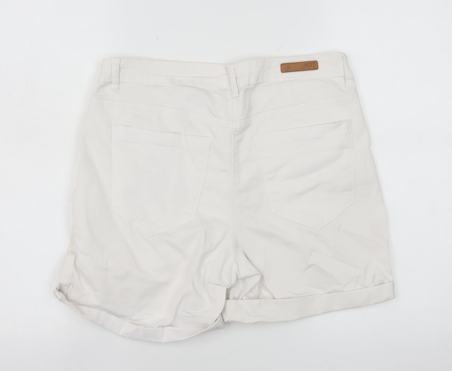 APT Women’s Ivory Chino Shorts Size 14 Stretch Cotton Twill