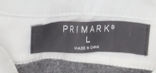 Primark Women Grey Striped Sleeveless Vest Jumper L Polyester Blend