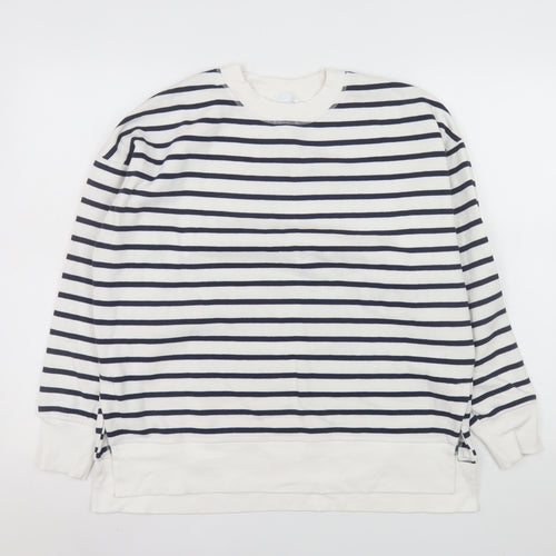 Primark Women’s Navy Stripe Pullover Sweatshirt 2XS Cotton Blend
