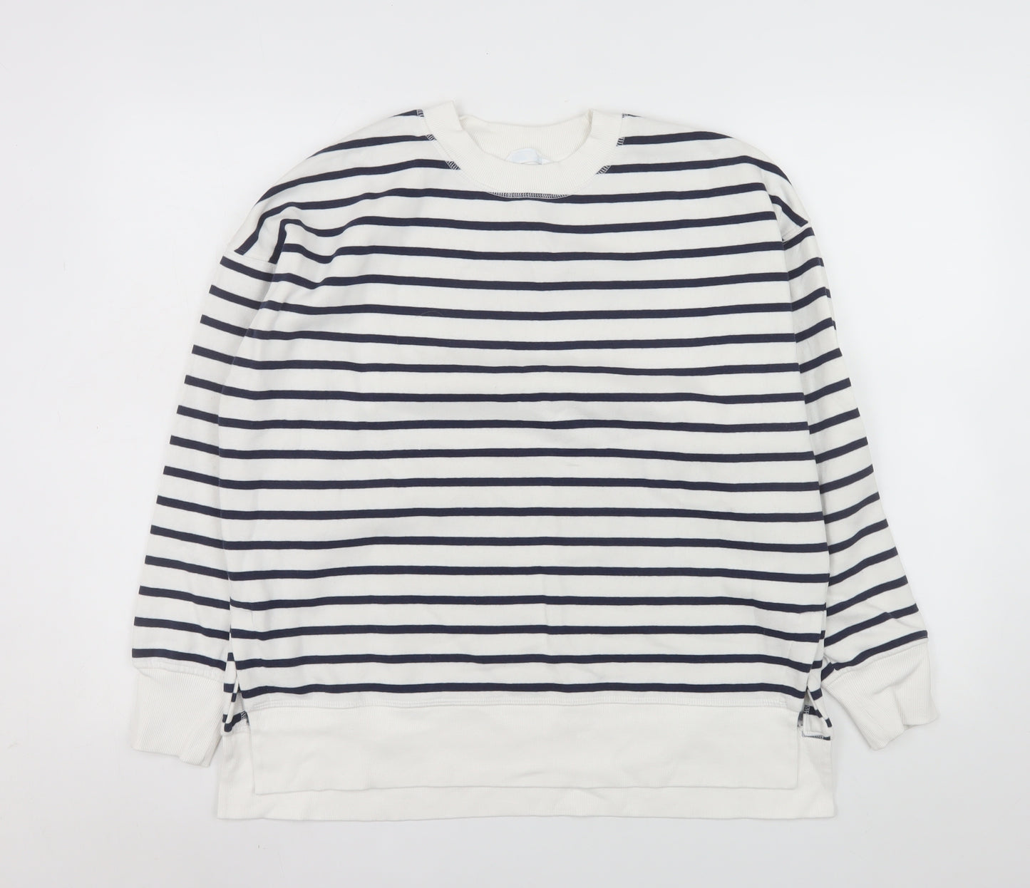Primark Women’s Navy Stripe Pullover Sweatshirt 2XS Cotton Blend