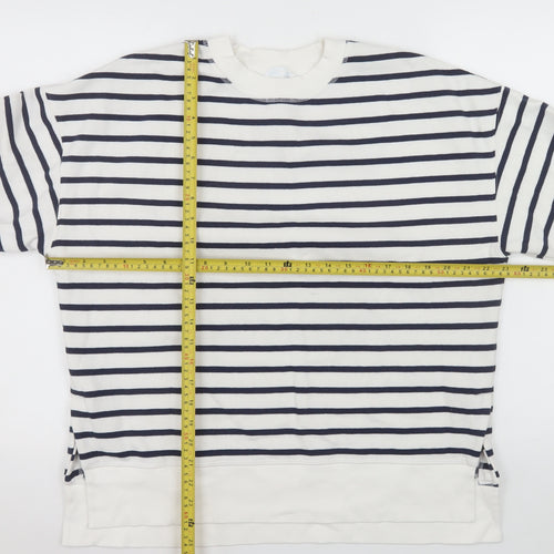 Primark Women’s Navy Stripe Pullover Sweatshirt 2XS Cotton Blend