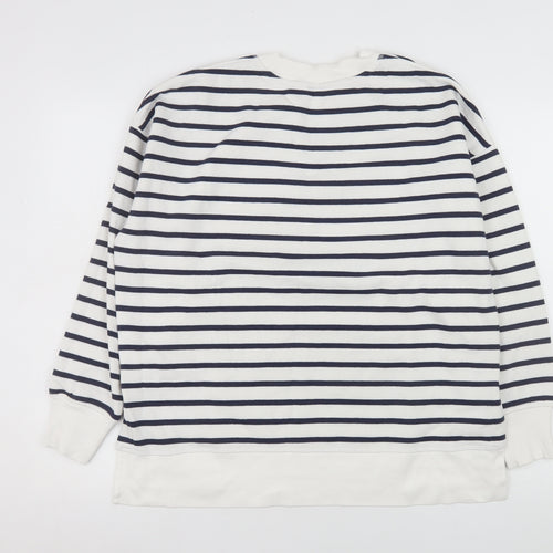 Primark Women’s Navy Stripe Pullover Sweatshirt 2XS Cotton Blend