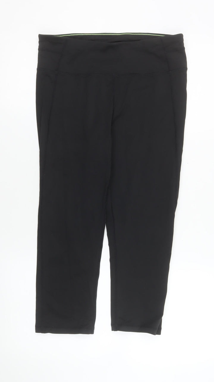 Calvin Klein Women Black Capri Leggings L Performance Activewear