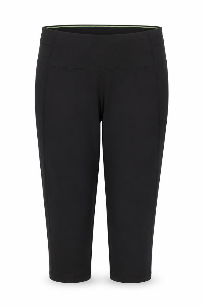 Front view of Calvin Klein Women Black Capri Leggings L Performance Activewear