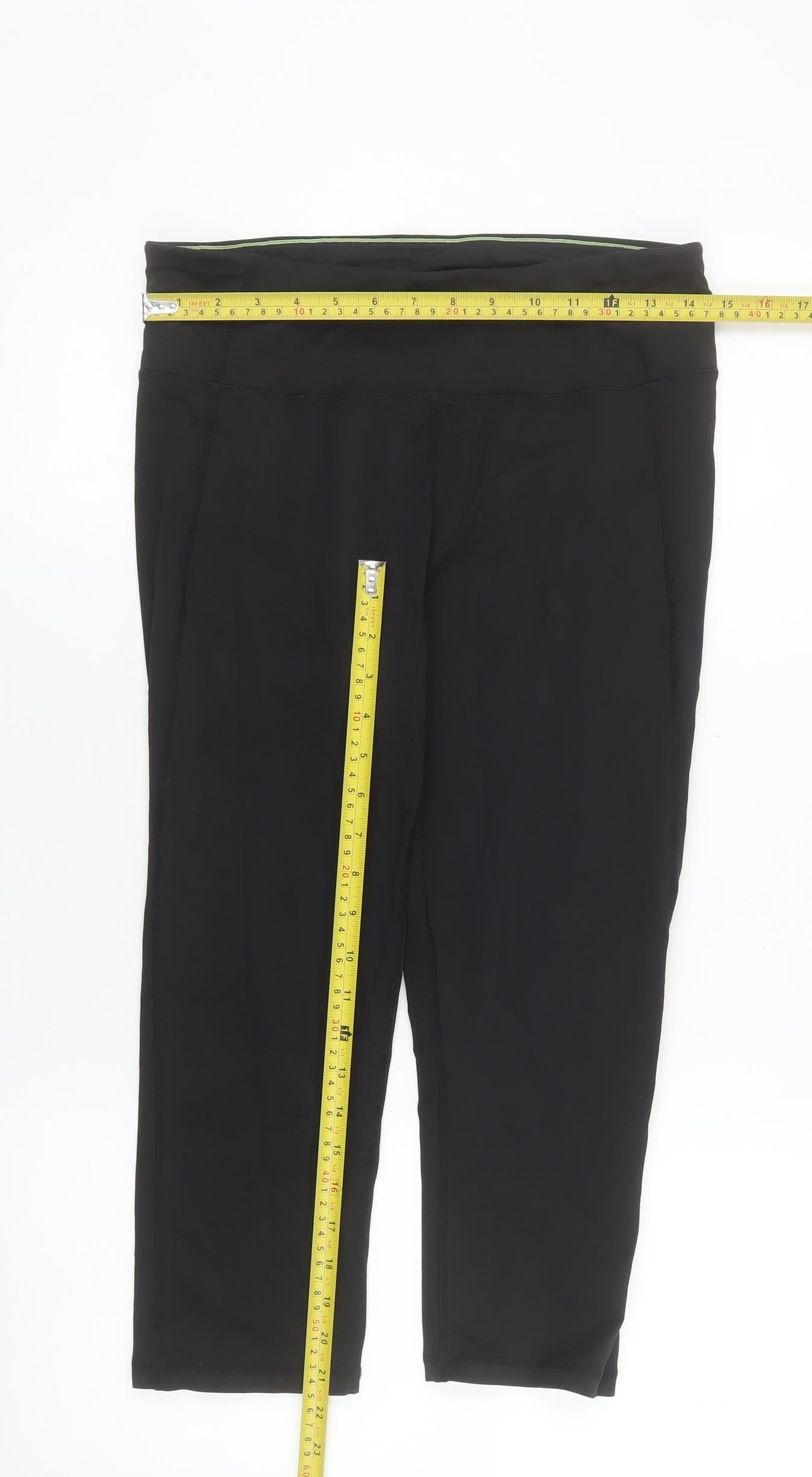 Calvin Klein Women Black Capri Leggings L Performance Activewear