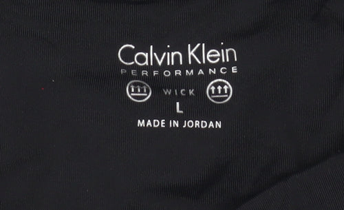 Calvin Klein Women Black Capri Leggings L Performance Activewear