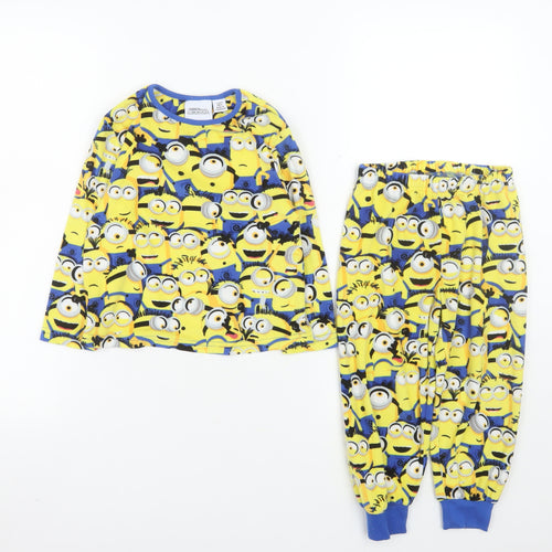Minions Boys Yellow Fleece Pyjama Set 2-3 Years Long Sleeve Cartoon Nightwear