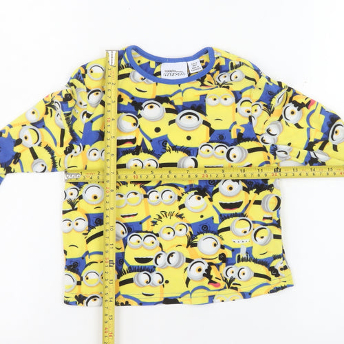 Minions Boys Yellow Fleece Pyjama Set 2-3 Years Long Sleeve Cartoon Nightwear