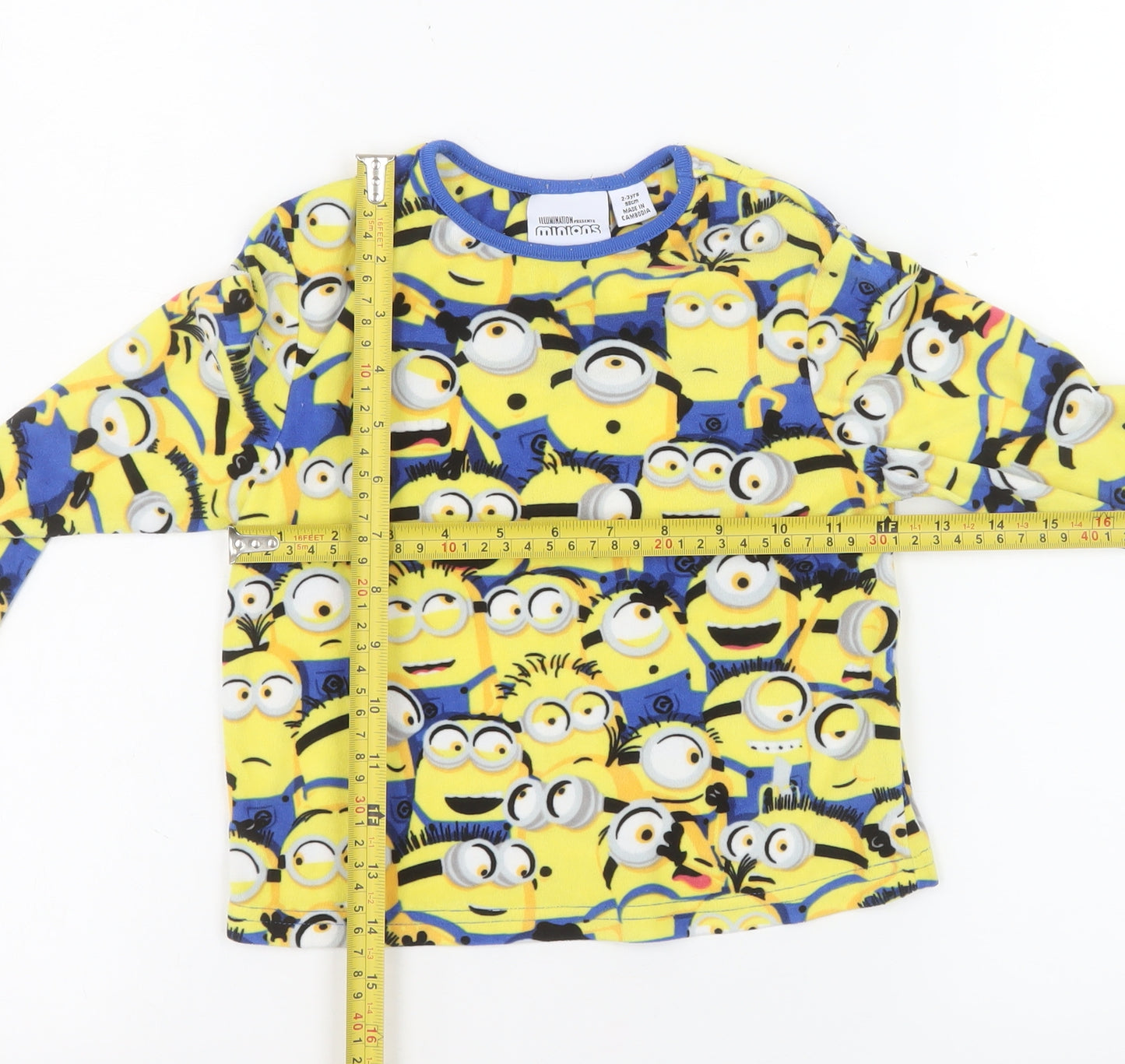 Minions Boys Yellow Fleece Pyjama Set 2-3 Years Long Sleeve Cartoon Nightwear