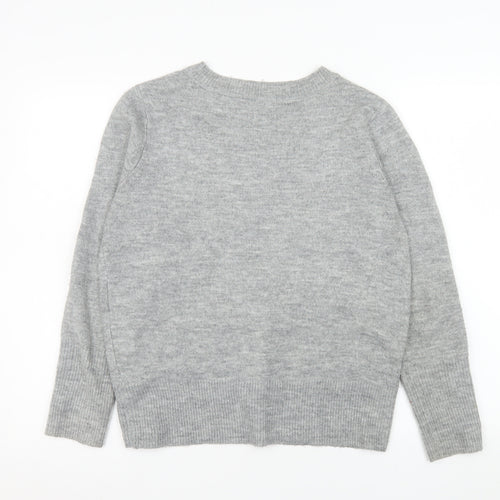 Dunnes Stores Women's Grey Embellished Crew Neck Pullover Jumper Size S