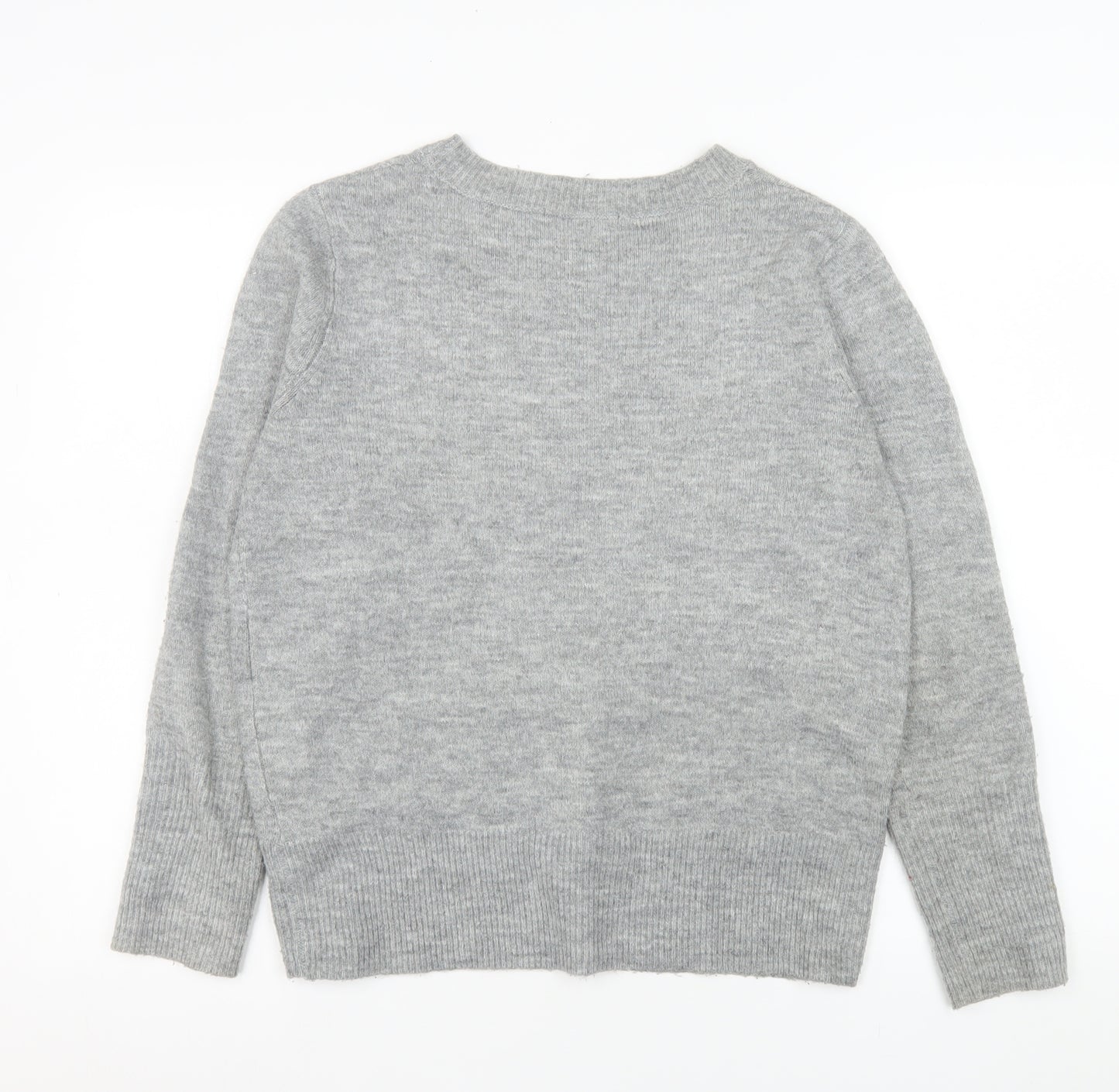 Dunnes Stores Women's Grey Embellished Crew Neck Pullover Jumper Size S