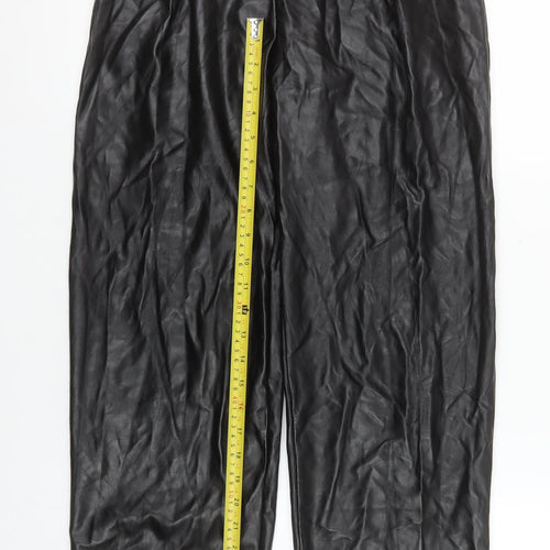 I Saw It First Womens Black Faux Leather High Waist Trousers Size 6