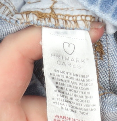 Primark Blue Baby Denim Jogger Jeans 6-9 Months Elastic Waist Casual