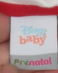 Disney Prénatal Baby Long Sleeve White Cotton T-Shirt 6-9 Months Mickey Print
