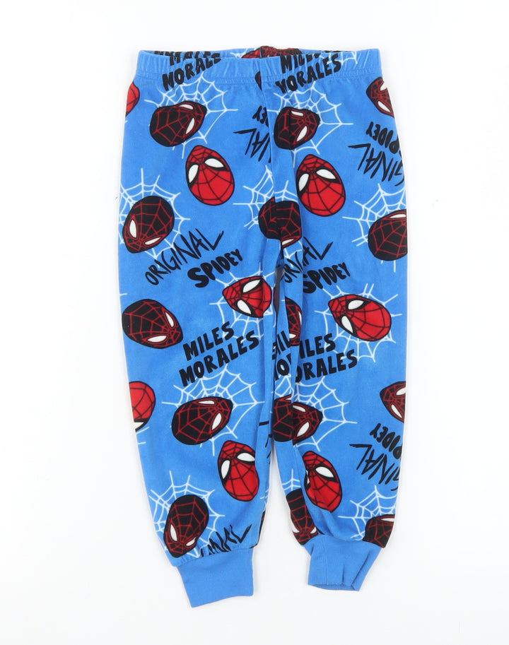 Primark Boys Blue Spider-Man Miles Morales Fleece Pyjama Pants 2-3 Years