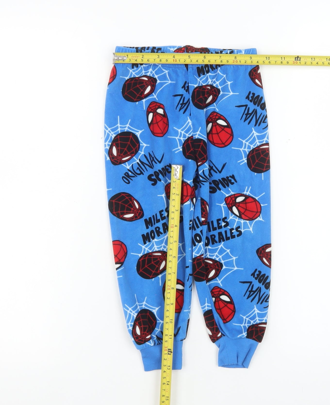 Primark Boys Blue Spider-Man Miles Morales Fleece Pyjama Pants 2-3 Years