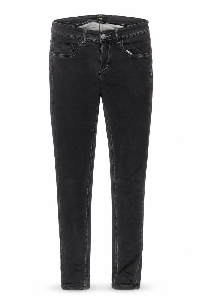 Front view of Trigger Men's Black Slim Fit Stretch Denim Jeans, size 30