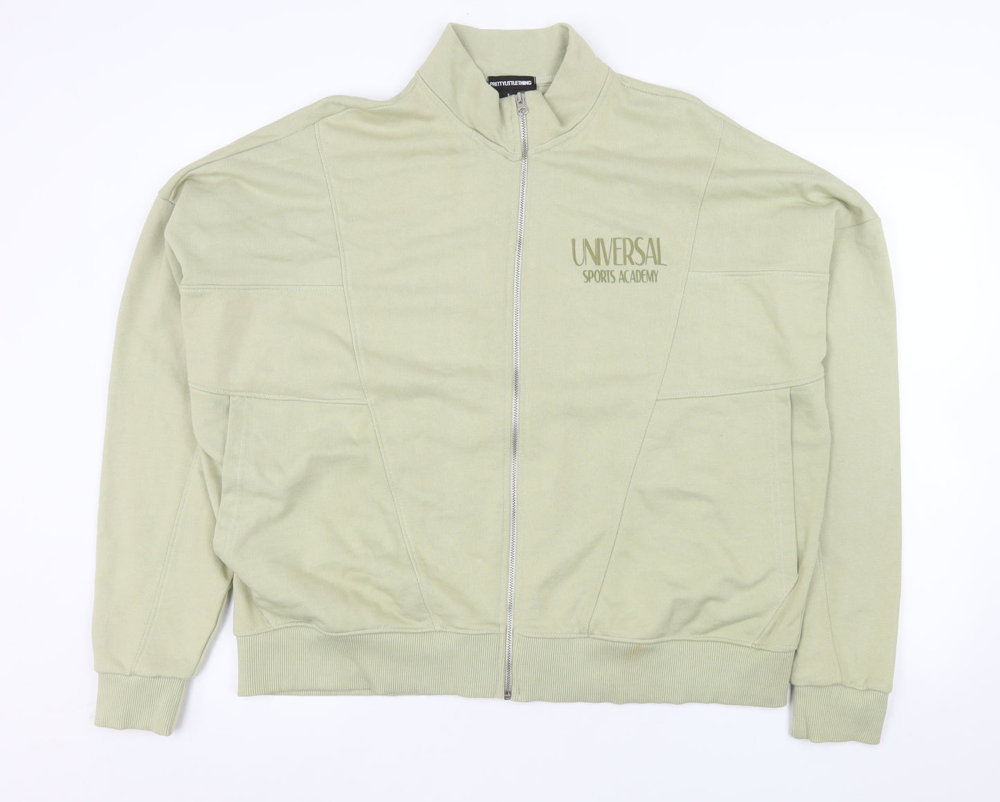 PrettyLittleThing Women’s Green Logo Full Zip Basic Jacket Size S