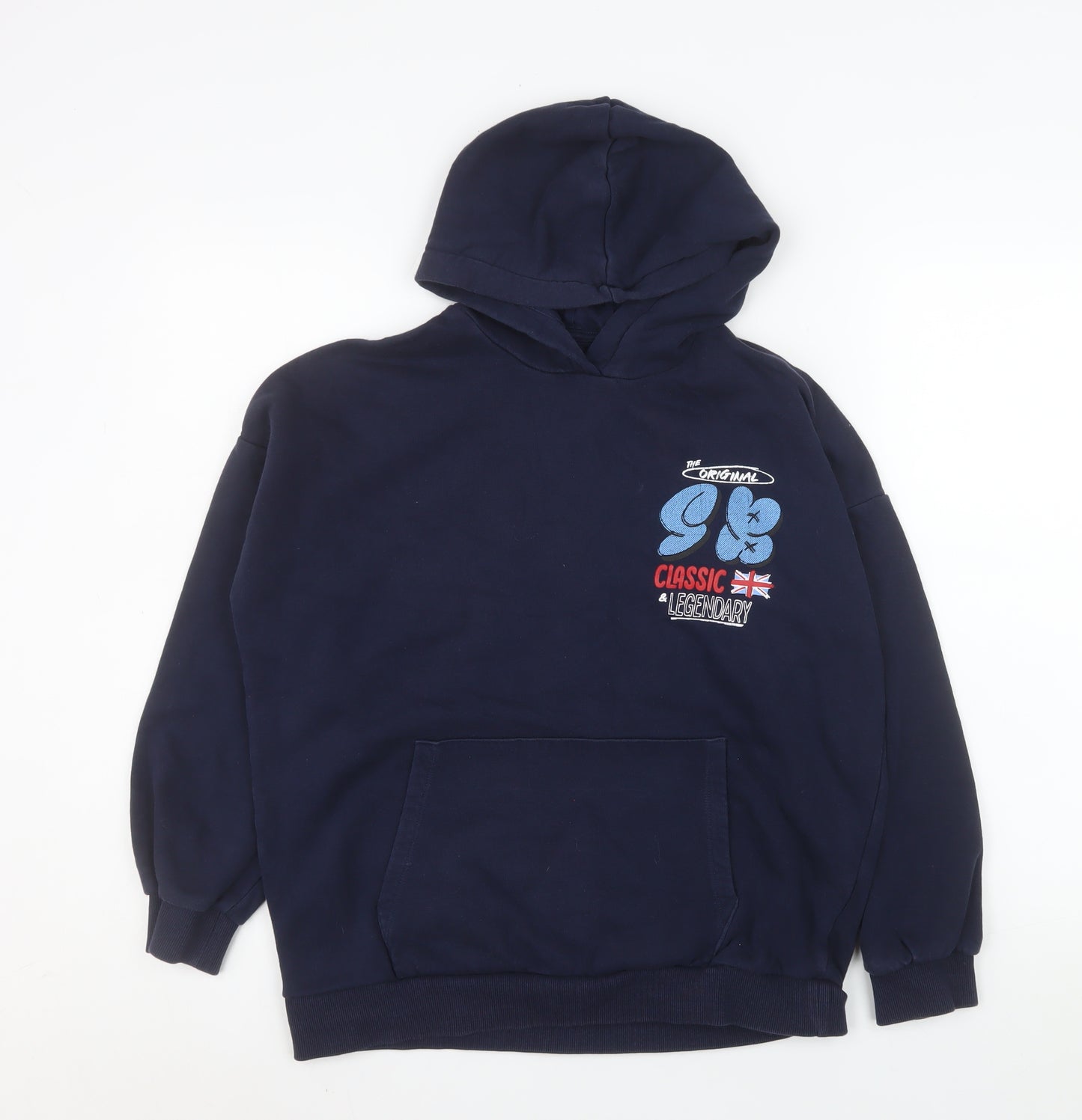 Marks and Spencer Boys Blue Pullover Hoodie 13-14 Years Graphic Bear Design