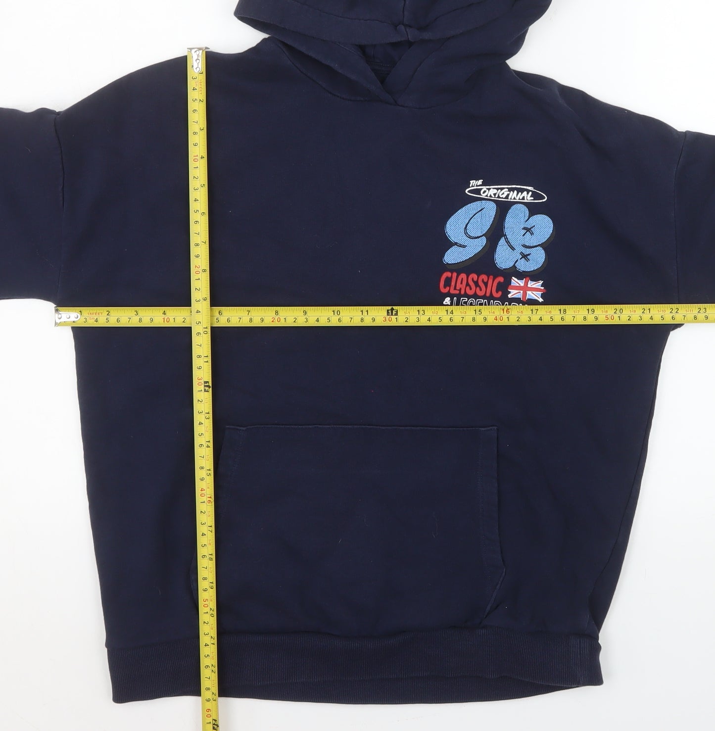 Marks and Spencer Boys Blue Pullover Hoodie 13-14 Years Graphic Bear Design