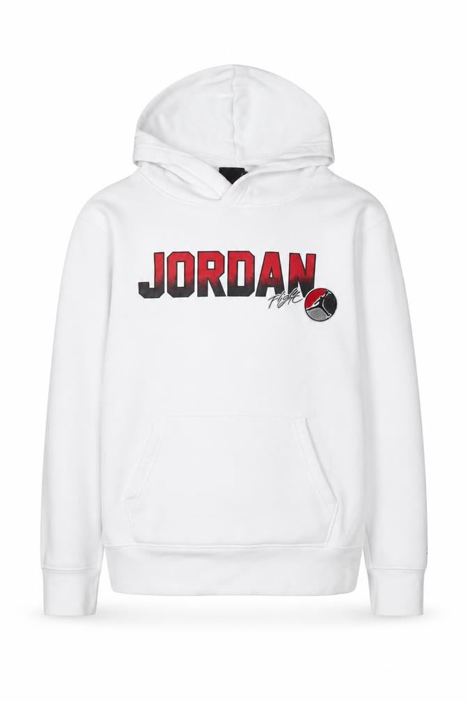 Jordan Boys White Hoodie 10-12 Years Pullover Fleece Logo Sweatshirt