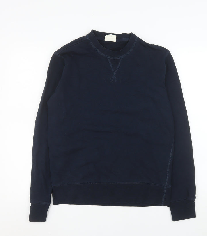 Marks and Spencer Men's Blue Crew Neck Regular Fit Cotton Sweatshirt M