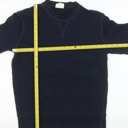 Marks and Spencer Men's Blue Crew Neck Regular Fit Cotton Sweatshirt M