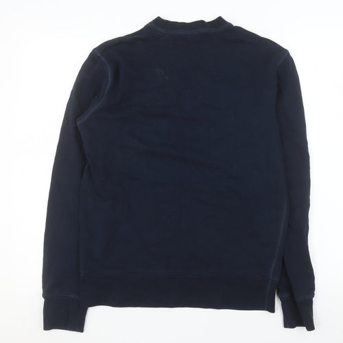 Marks and Spencer Men's Blue Crew Neck Regular Fit Cotton Sweatshirt M