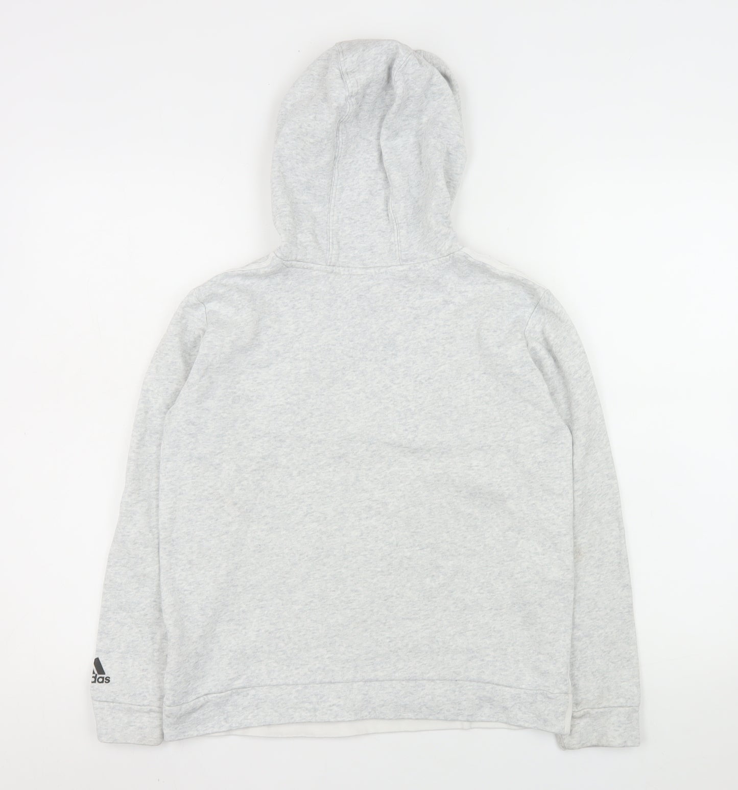 Adidas Boys Grey Hoodie 12-13 Years Pullover Fleece Logo Sweatshirt