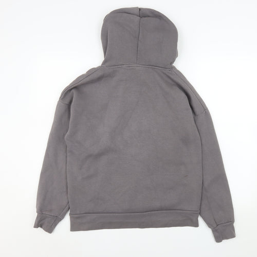 Bench Women’s Grey Pullover Hoodie UK 12 Medium Cotton Blend